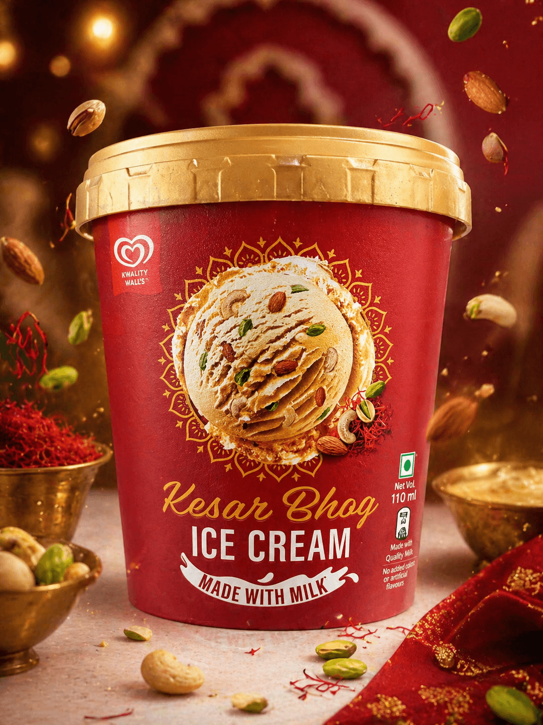 Kesar Bhog Ice Cream Tub